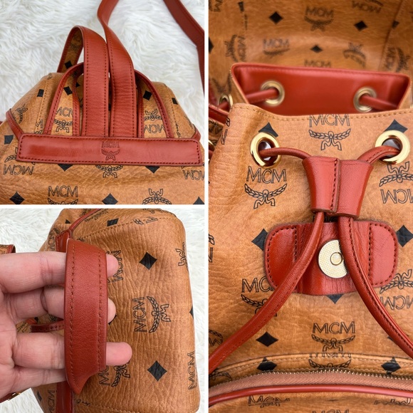 MCM Visetos Cognac Backpack - Picture 14 of 14